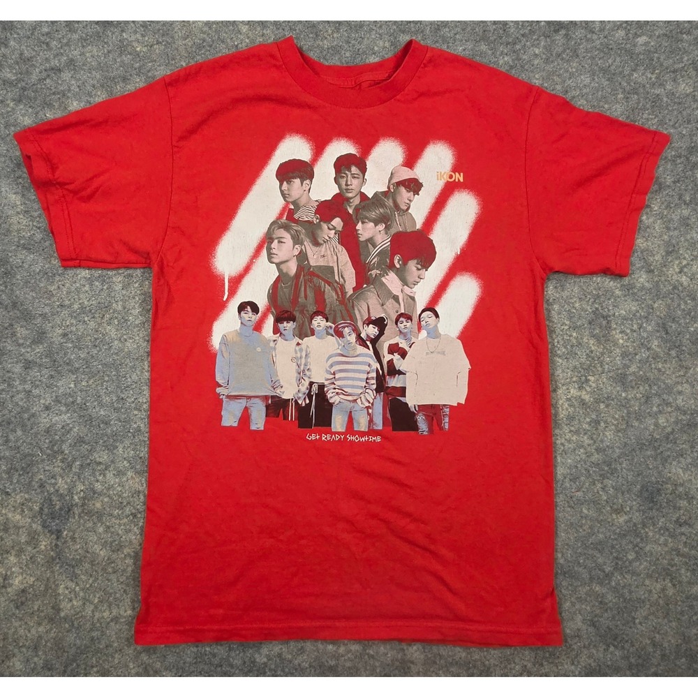 iKON Get Ready Showtime YG Entertainment K-Pop Graphic T-Shirt Red Medium